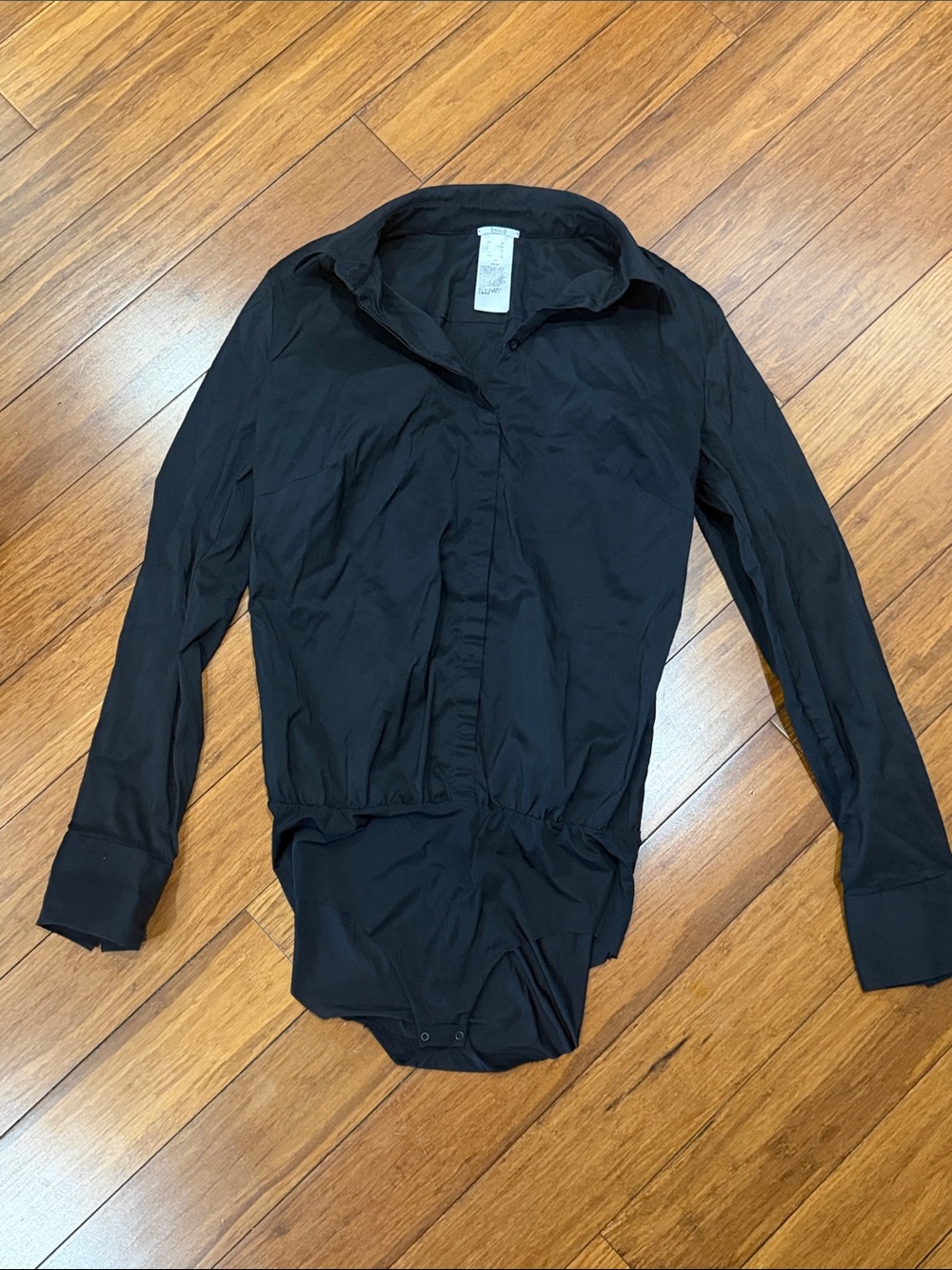 Wolford COTTON-BLEND LONG-SLEEVE SHIRT BODYSUIT like new